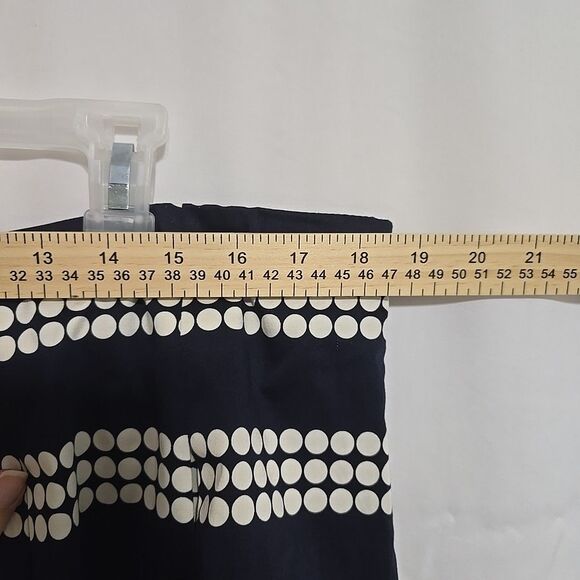 Talbots Pleated A-Line Midi Skirt Polka Dot Navy Blue White Size 16WP Petite - Picture 4 of 8